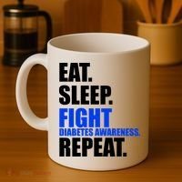 Eat Sleep Fight Diabetes Awareness Repeat Coffee Mug thumb 4