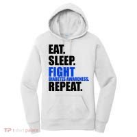 Eat Sleep Fight Diabetes Awareness Repeat Women's Hoodie thumb 0