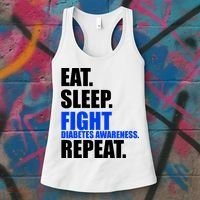 Eat Sleep Fight Diabetes Awareness Repeat Women's Tank Top thumb 3