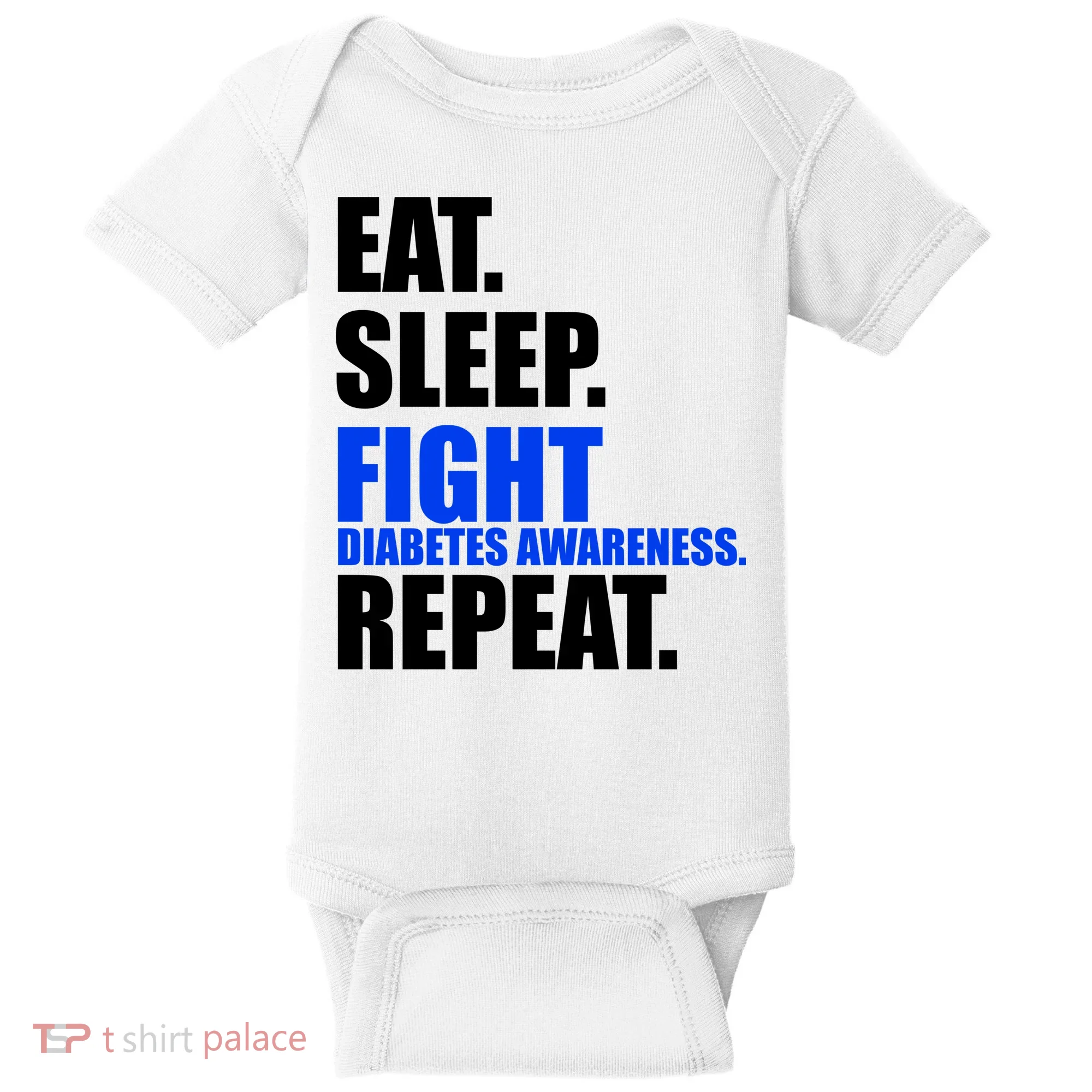 Eat Sleep Fight Diabetes Awareness Repeat Baby Bodysuit