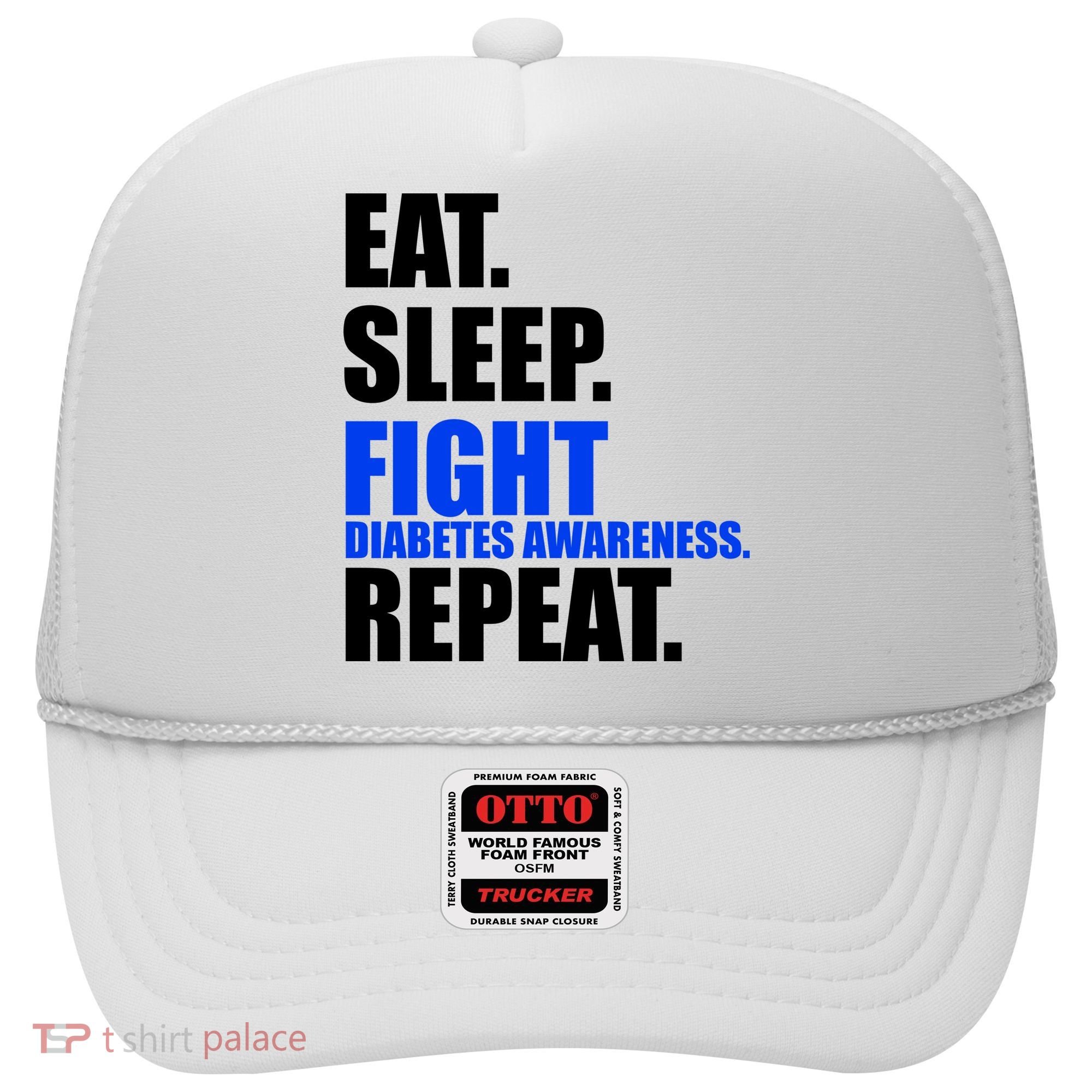 Eat Sleep Fight Diabetes Awareness Repeat Hat