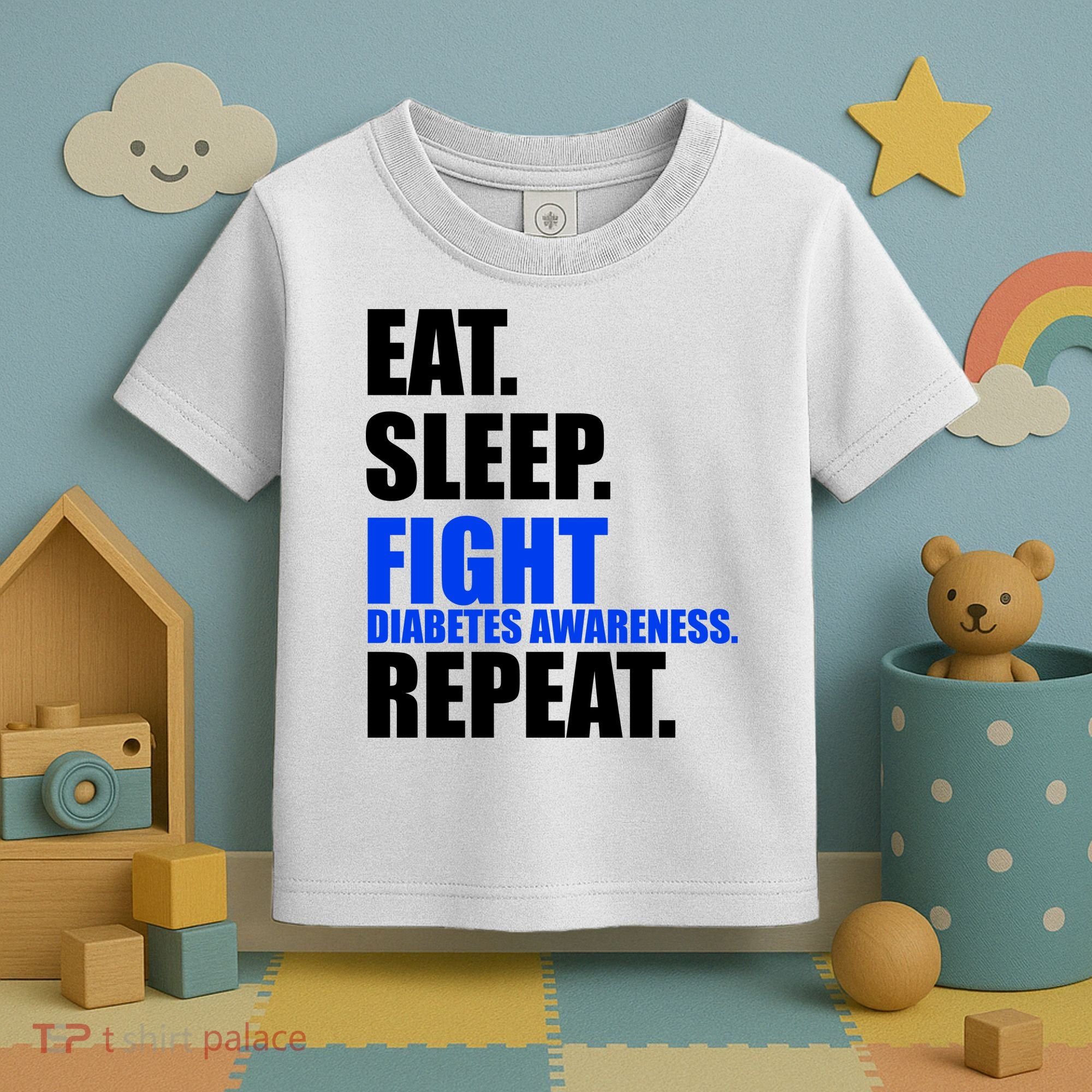 Eat Sleep Fight Diabetes Awareness Repeat Toddler T-Shirt