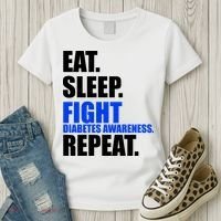 Eat Sleep Fight Diabetes Awareness Repeat Women's T-Shirt thumb 3