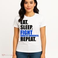 Eat Sleep Fight Diabetes Awareness Repeat Women's T-Shirt thumb 4