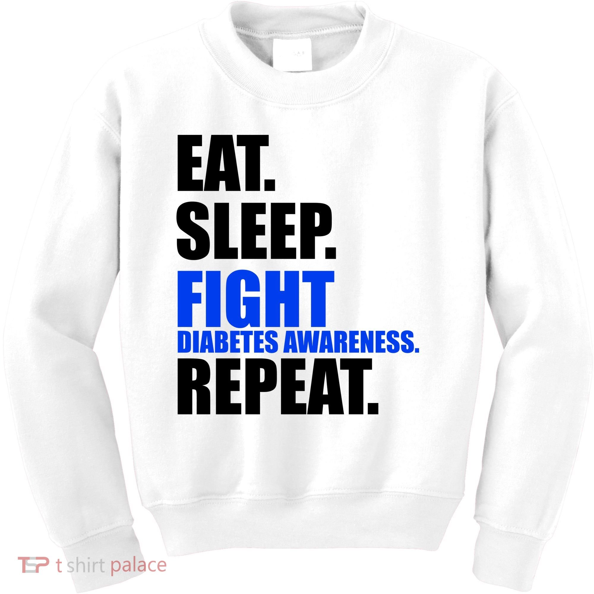 Eat Sleep Fight Diabetes Awareness Repeat Kids Sweatshirt