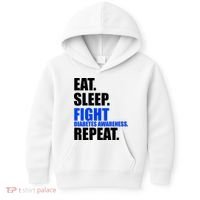 Eat Sleep Fight Diabetes Awareness Repeat Kids Hoodie thumb 0
