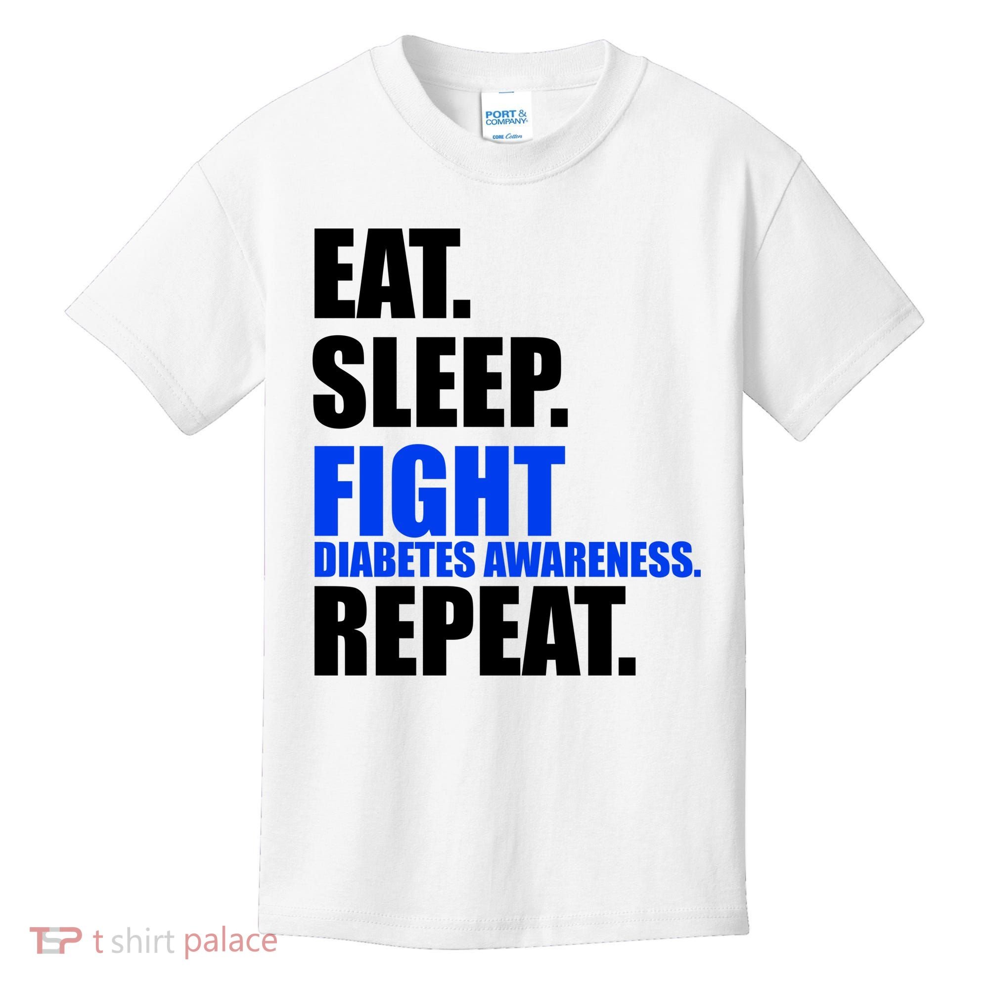 Eat Sleep Fight Diabetes Awareness Repeat Kids T-Shirt