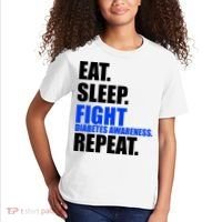 Eat Sleep Fight Diabetes Awareness Repeat Kids T-Shirt thumb 2