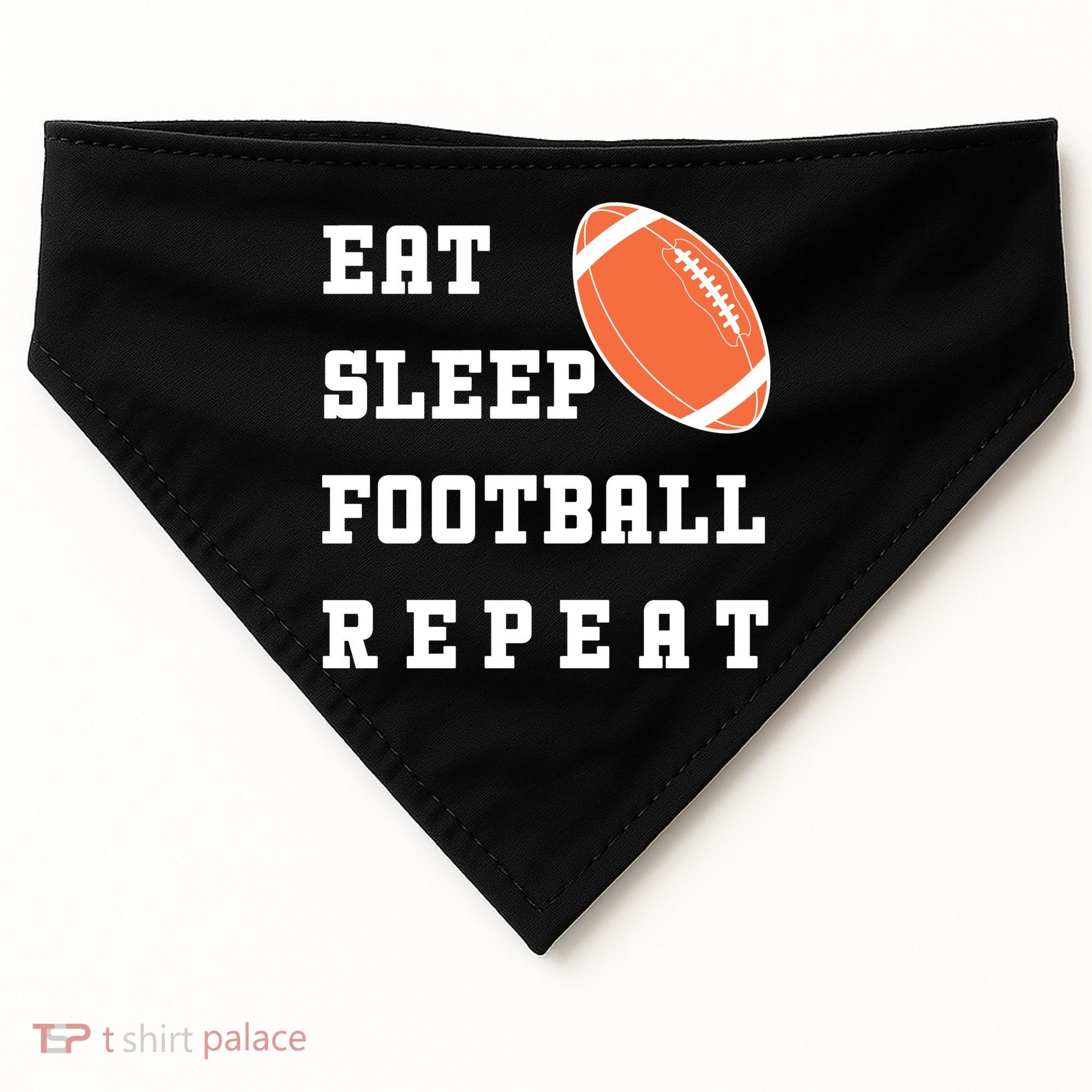 Eat Sleep Football Repeat USA-Made Doggie Bandana