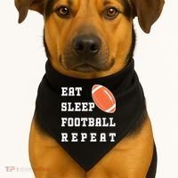 Eat Sleep Football Repeat USA-Made Doggie Bandana thumb 1