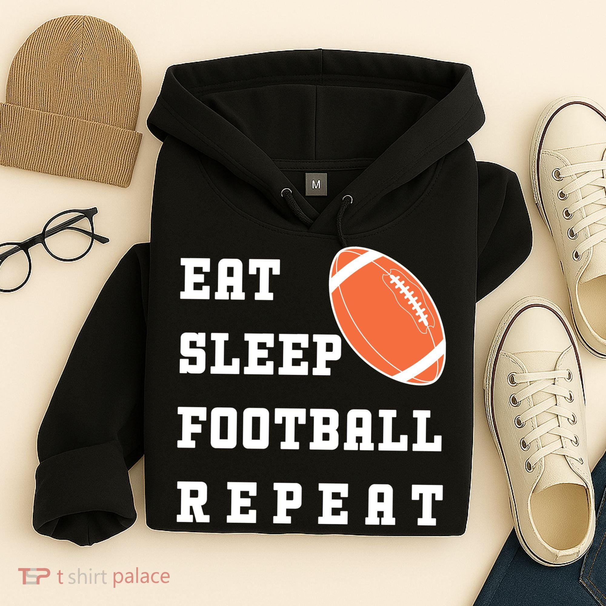 Eat Sleep Football Repeat Hoodie