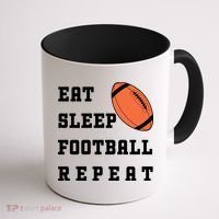 Eat Sleep Football Repeat Coffee Mug thumb 1