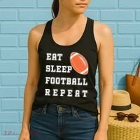 Eat Sleep Football Repeat Women's Tank Top thumb 2