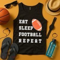 Eat Sleep Football Repeat Tank Top thumb 4