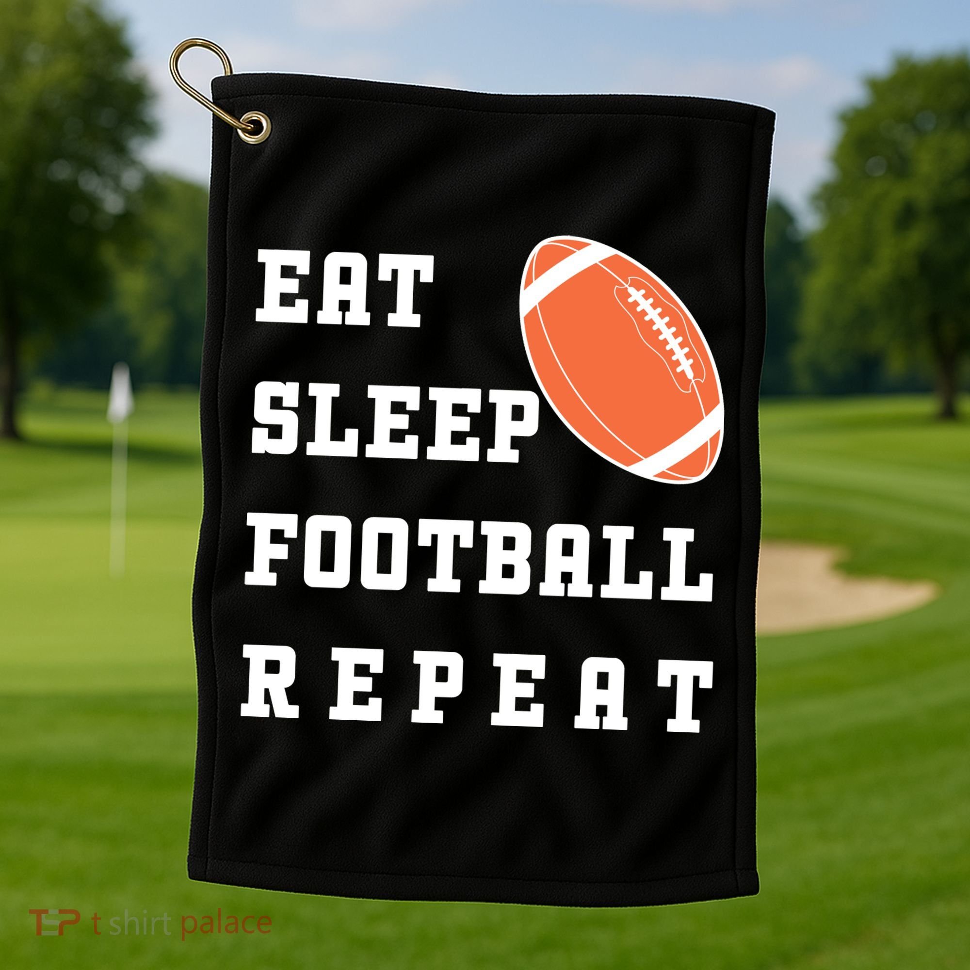 Eat Sleep Football Repeat Golf Towel