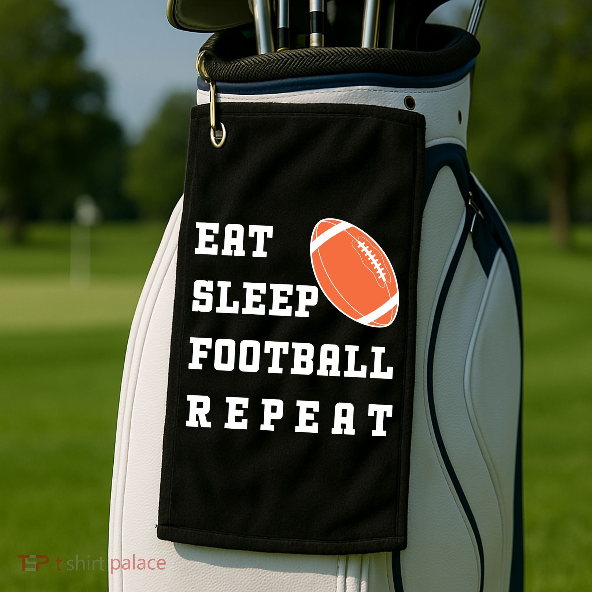 Eat Sleep Football Repeat Golf Towel