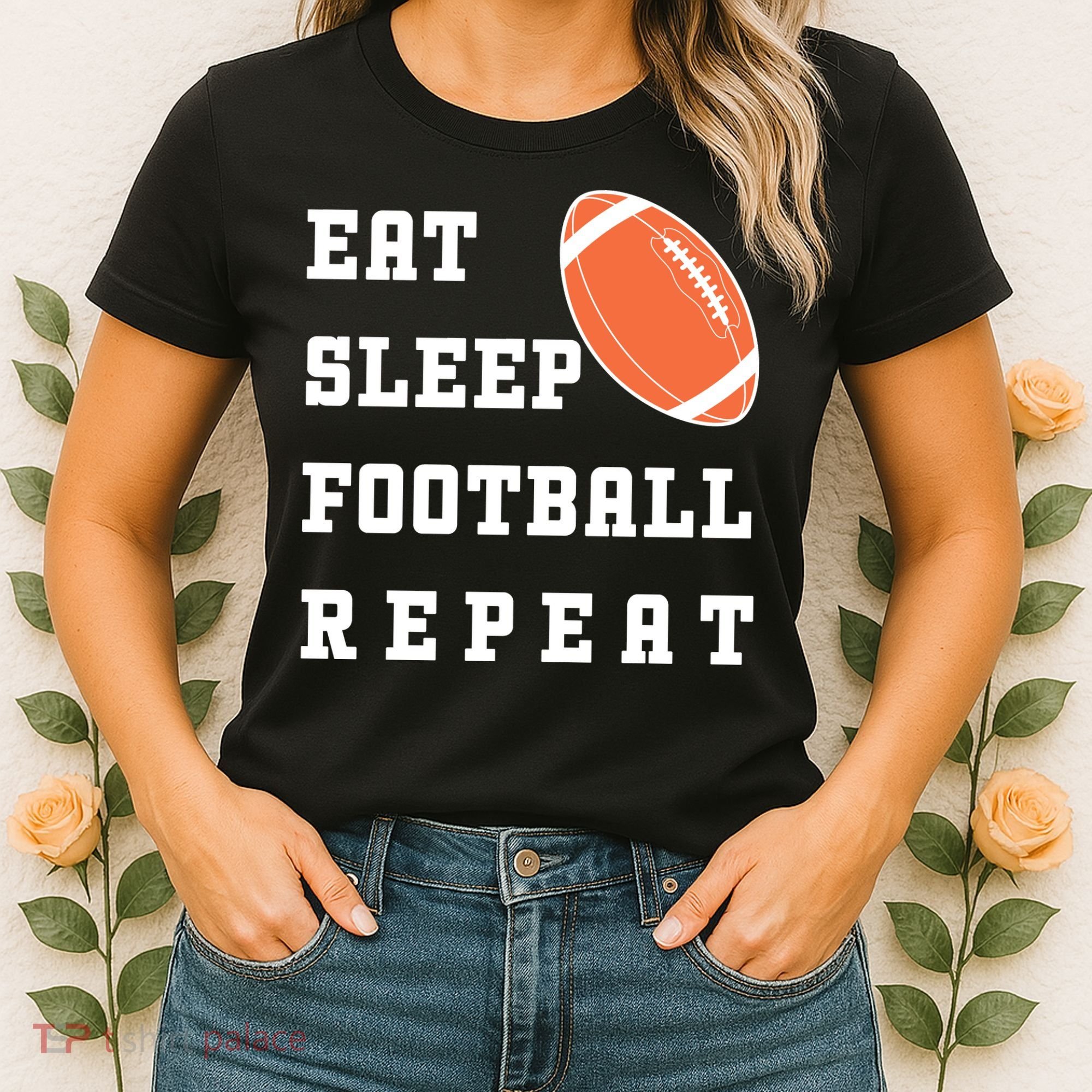 Eat Sleep Football Repeat Women's T-Shirt