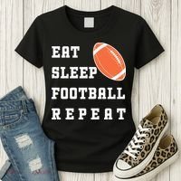 Eat Sleep Football Repeat Women's T-Shirt thumb 3
