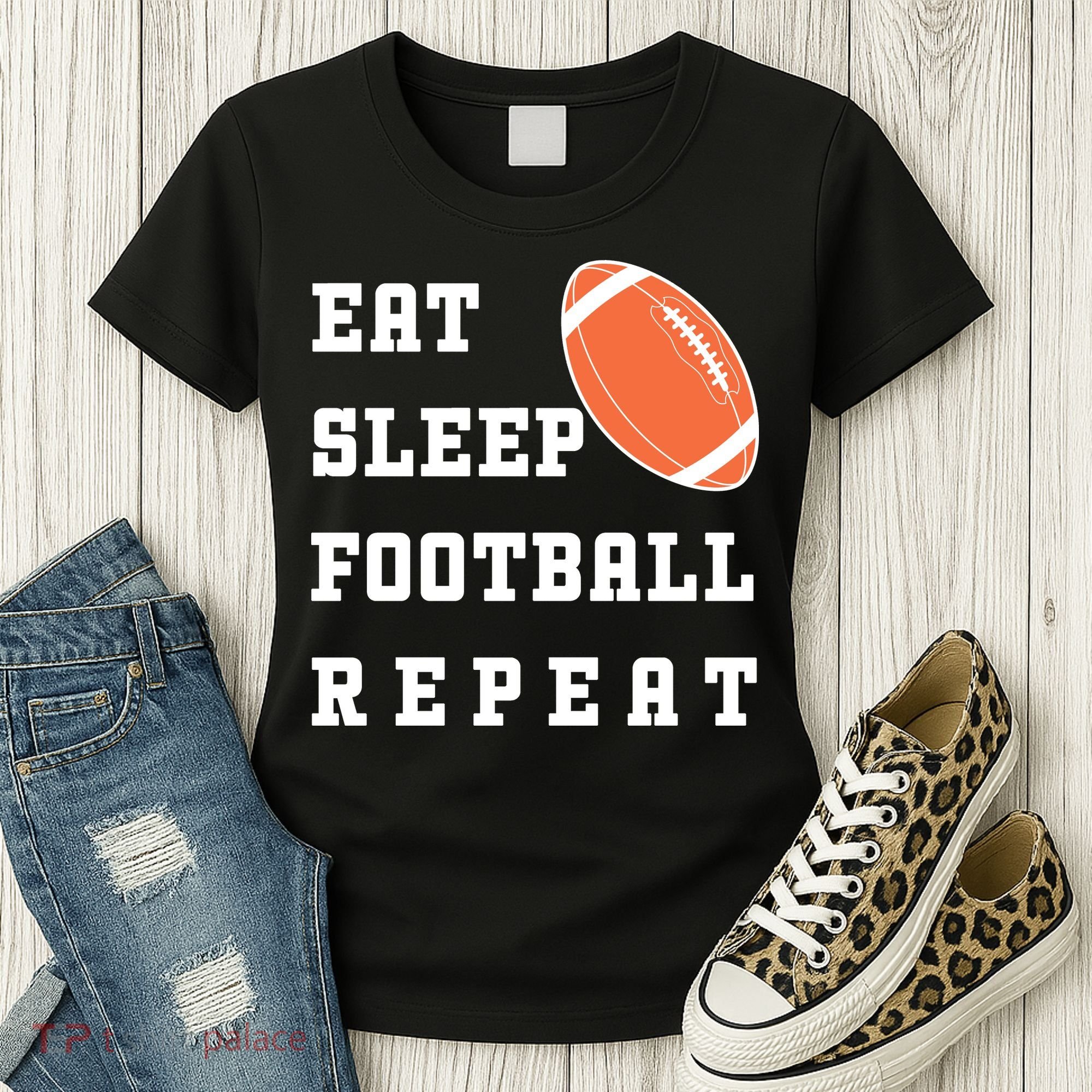Eat Sleep Football Repeat Women's T-Shirt
