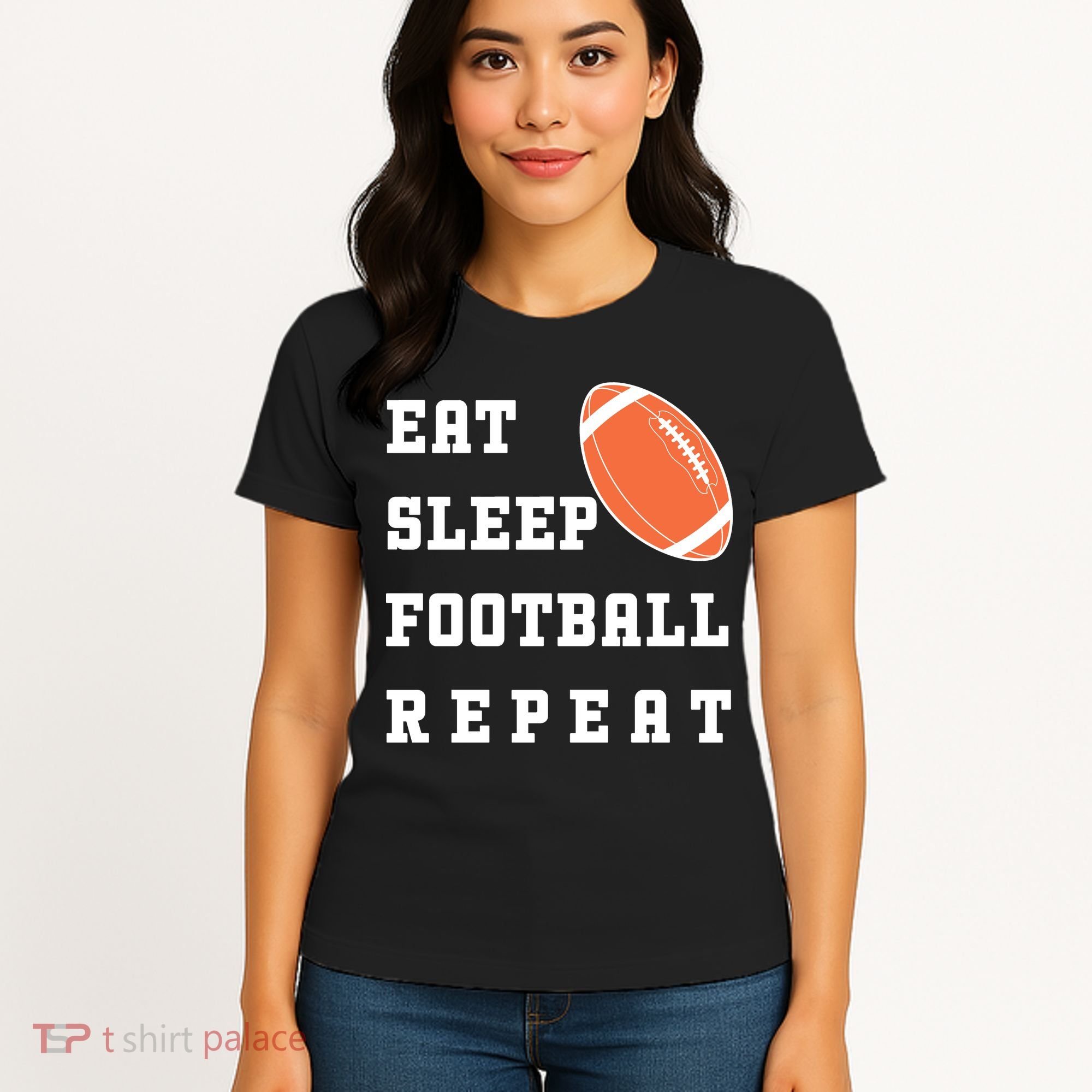 Eat Sleep Football Repeat Women's T-Shirt