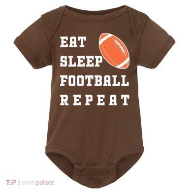 Eat Sleep Football Repeat Baby Bodysuit