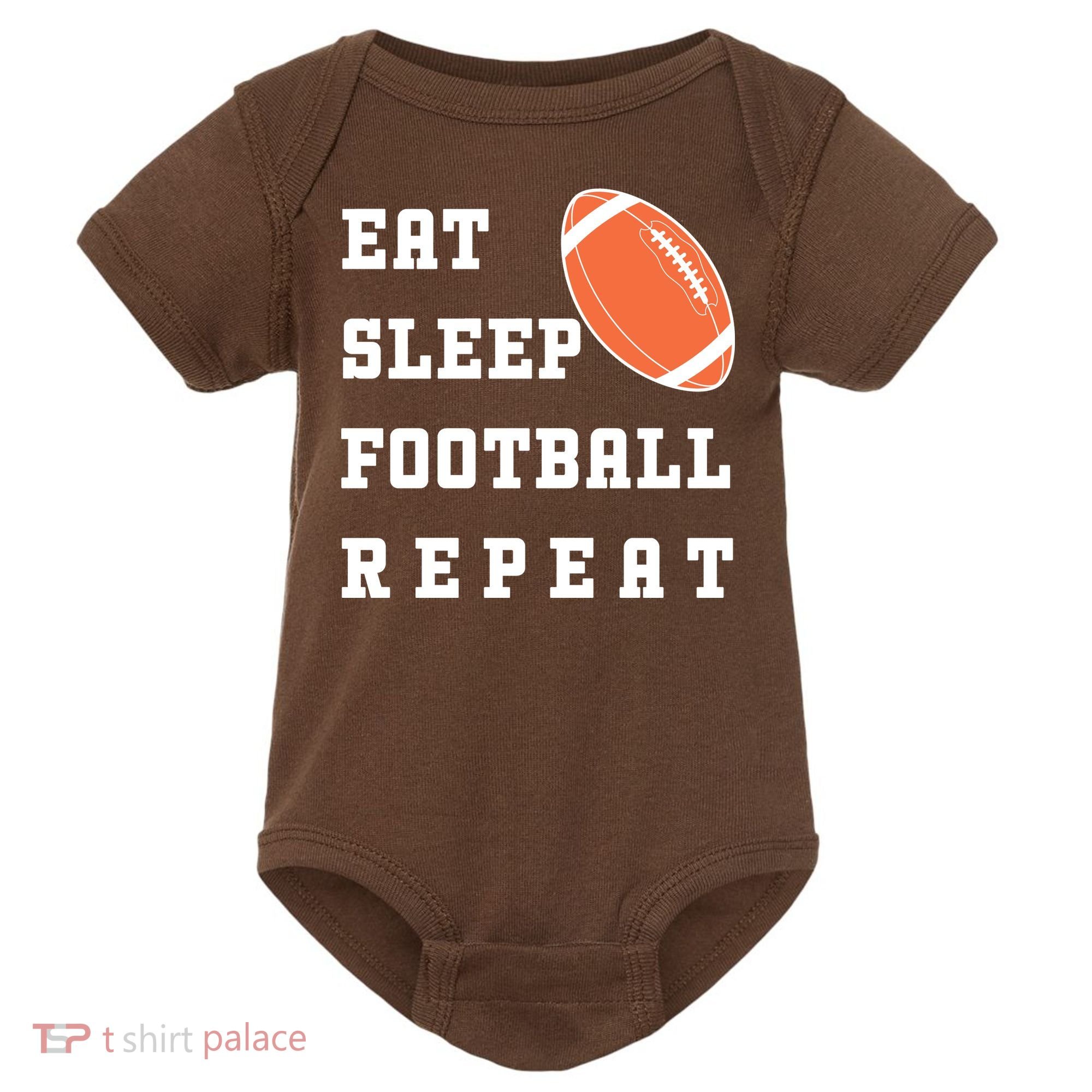 Eat Sleep Football Repeat Baby Bodysuit