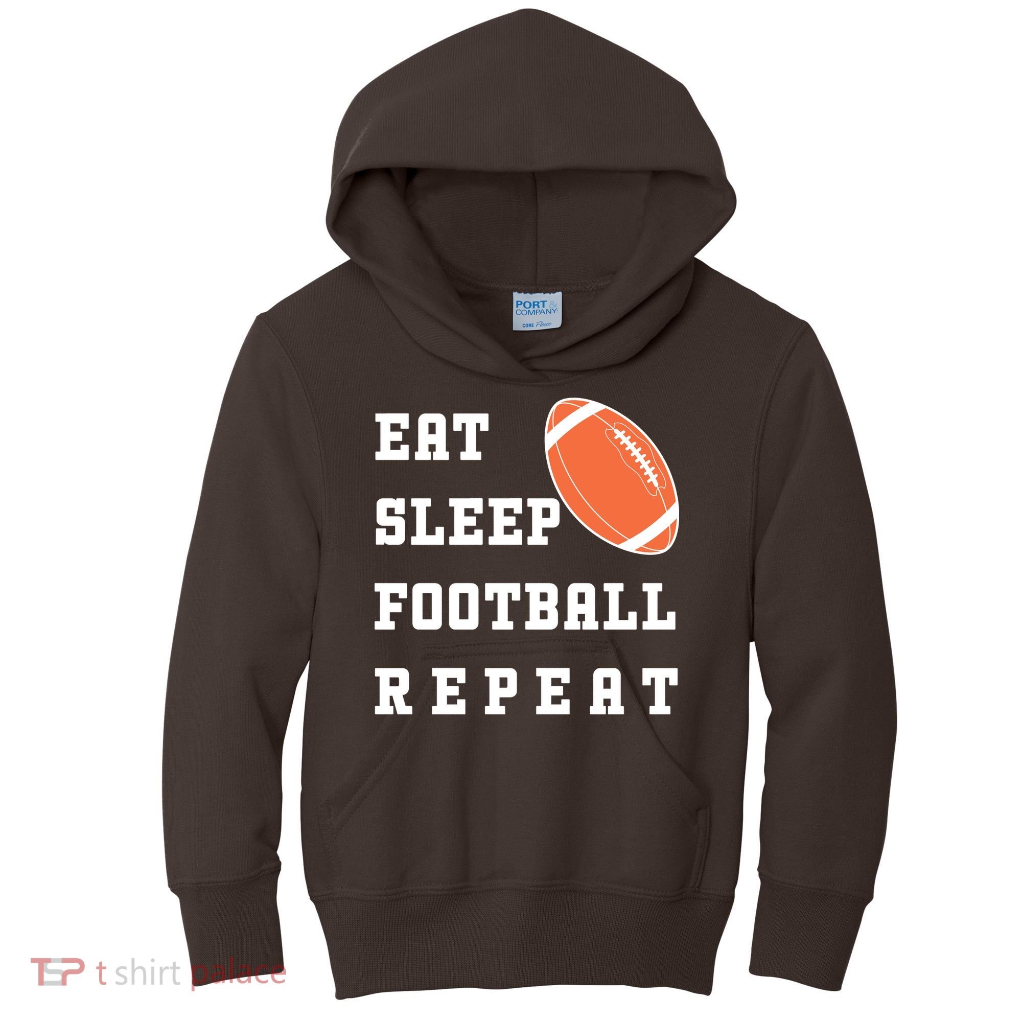 Eat Sleep Football Repeat Kids Hoodie