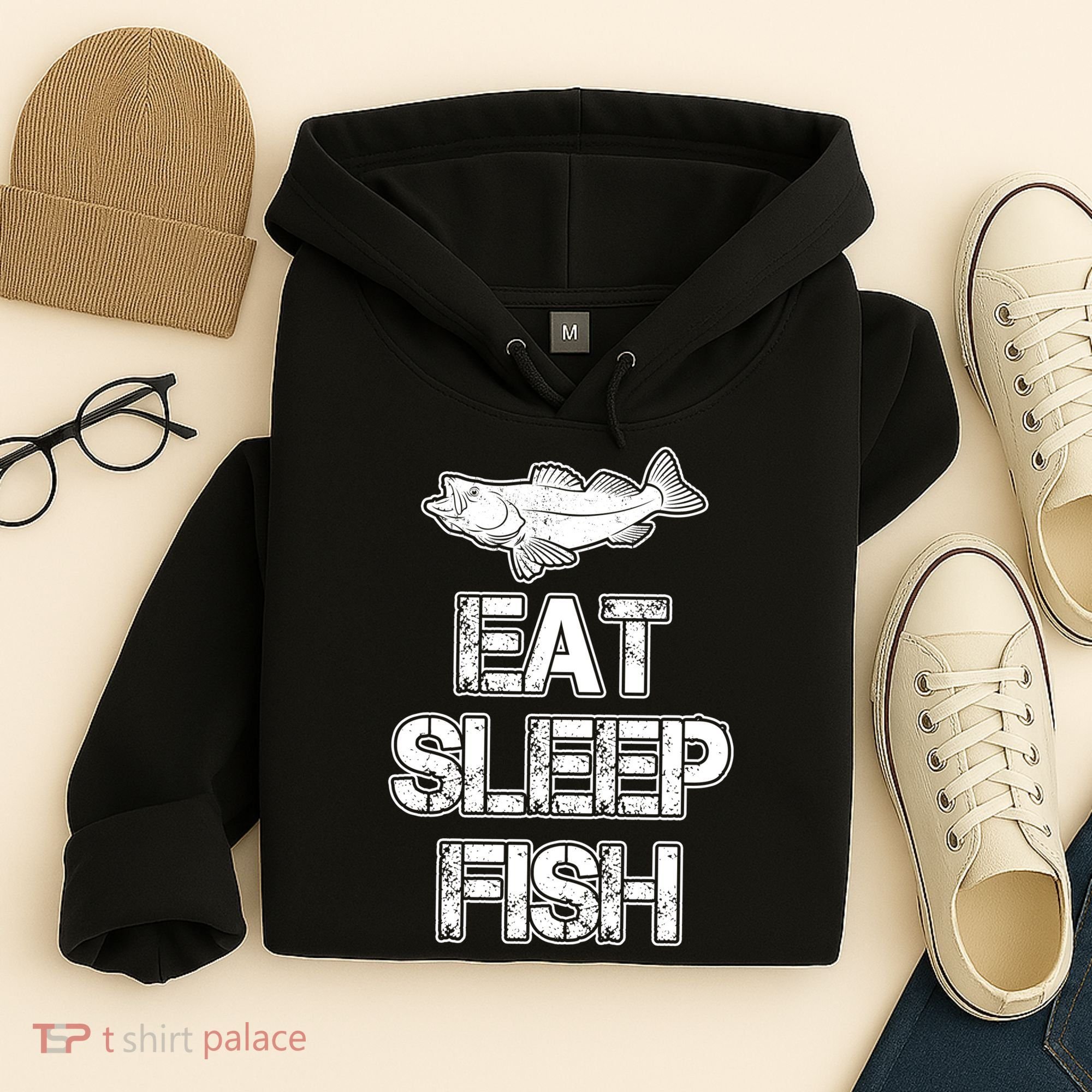 Eat Sleep Fish Fishing Fan Hoodie