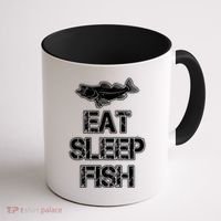 Eat Sleep Fish Fishing Fan Coffee Mug thumb 1