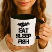 Eat Sleep Fish Fishing Fan Coffee Mug thumb 3