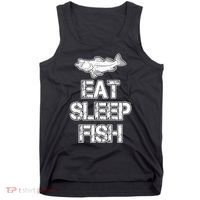 Eat Sleep Fish Fishing Fan Tank Top thumb 0