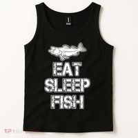 Eat Sleep Fish Fishing Fan Tank Top thumb 2