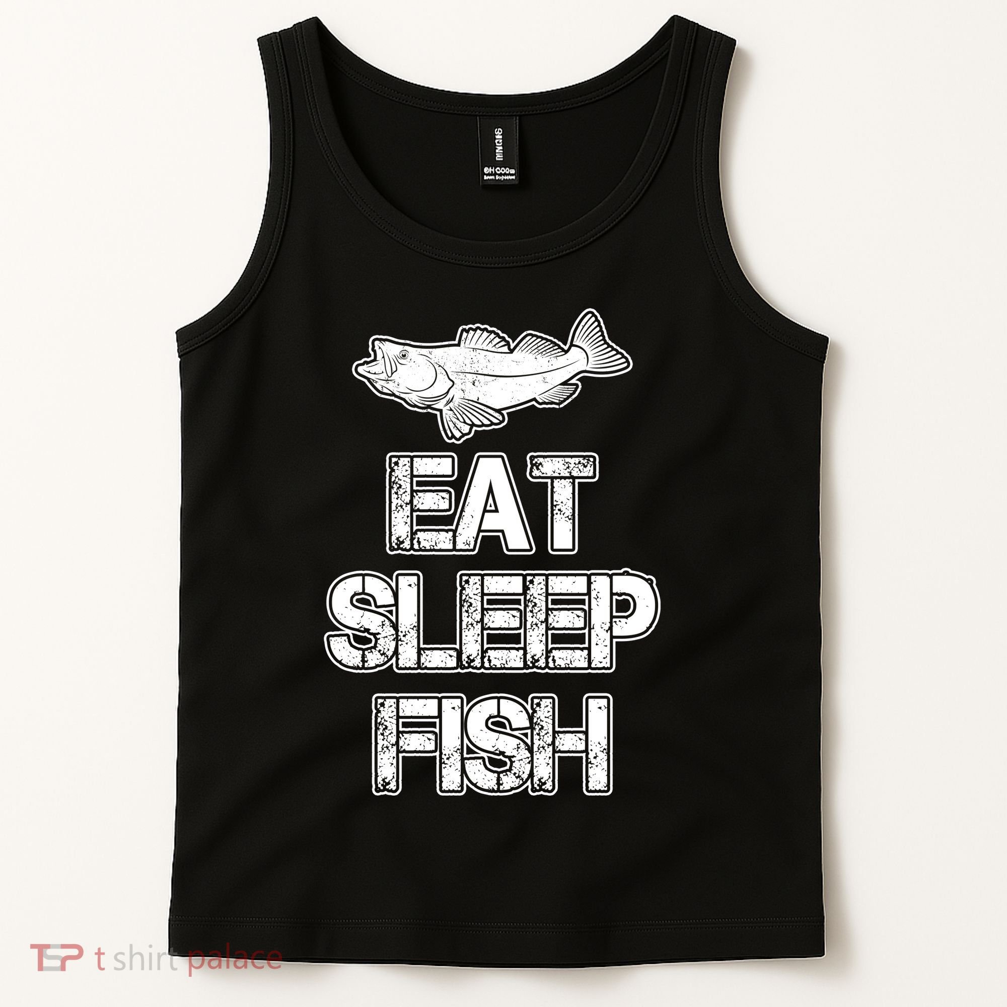 Eat Sleep Fish Fishing Fan Tank Top