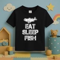 Eat Sleep Fish Fishing Fan Toddler T-Shirt thumb 3