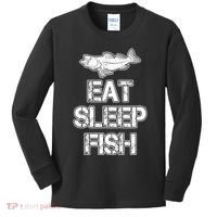 Eat Sleep Fish Fishing Fan Kids Long Sleeve Shirt thumb 0