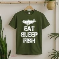 Eat Sleep Fish Fishing Fan T-Shirt thumb 2