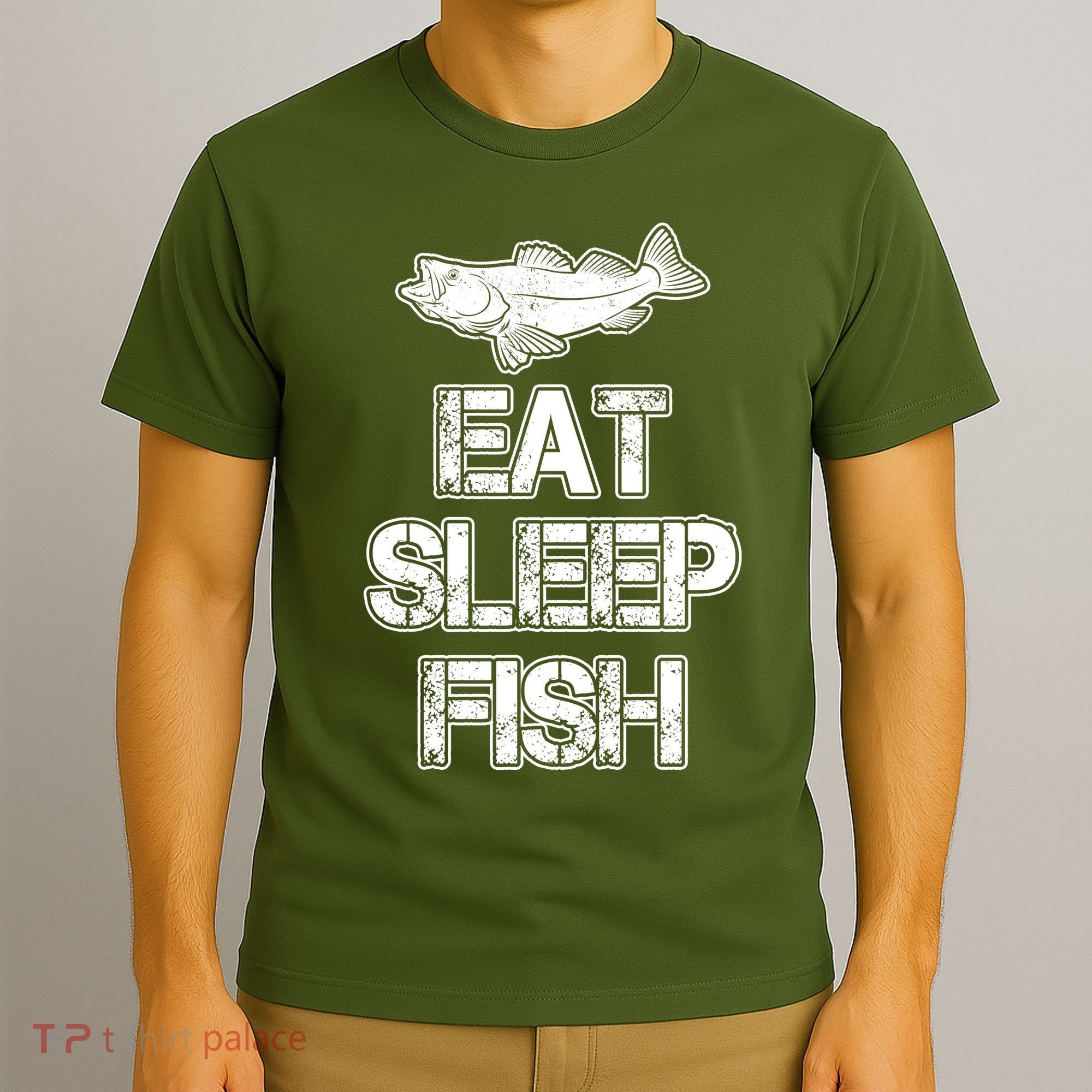 Eat Sleep Fish Fishing Fan T-Shirt