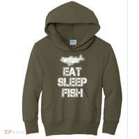Eat Sleep Fish Fishing Fan Kids Hoodie thumb 0