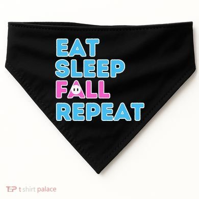 Eat Sleep Fall Repeat Video Game Guys Video Gamer USA-Made Doggie Bandana