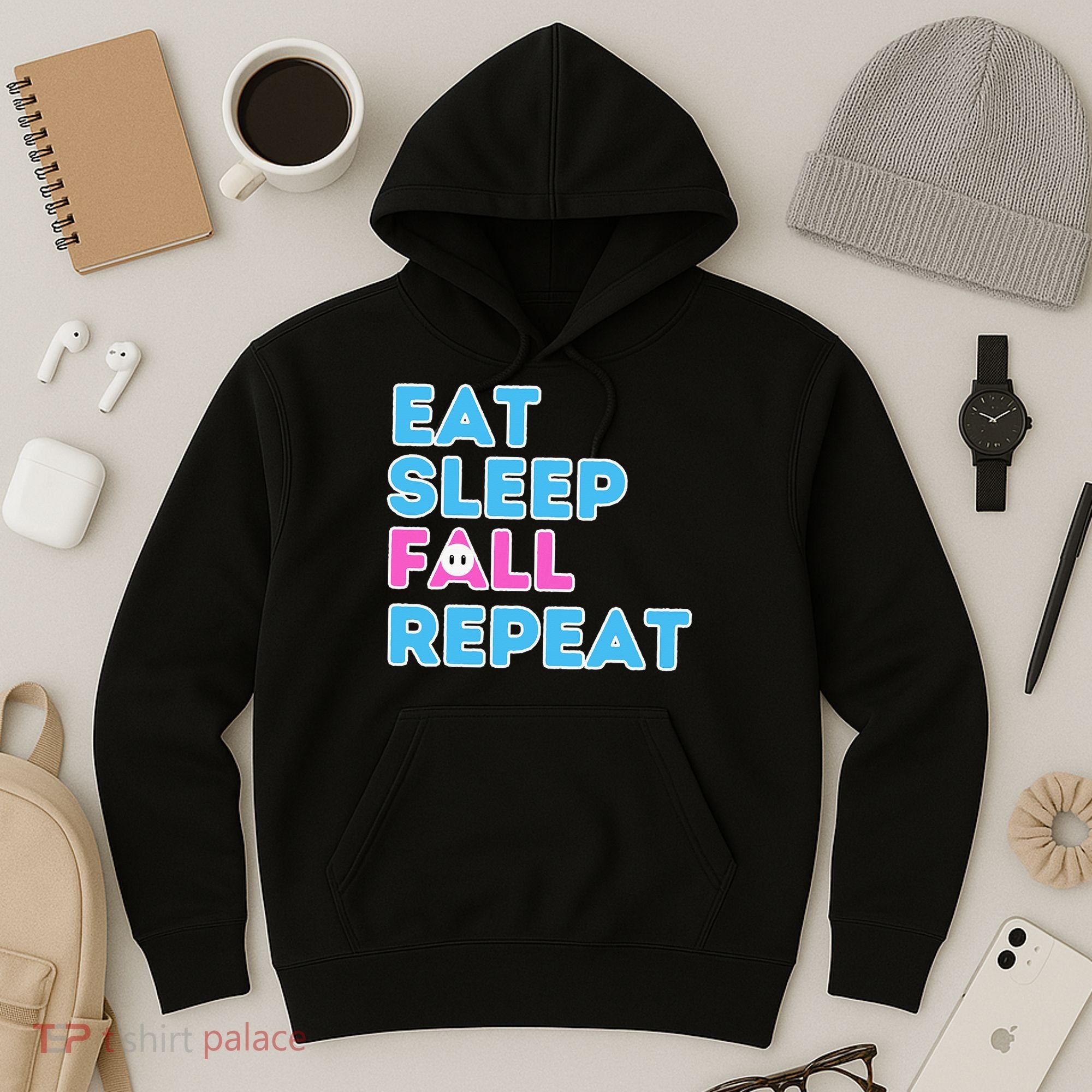 Eat Sleep Fall Repeat Video Game Guys Video Gamer Hoodie