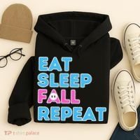 Eat Sleep Fall Repeat Video Game Guys Video Gamer Hoodie thumb 4