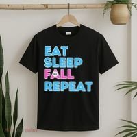 Eat Sleep Fall Repeat Video Game Guys Video Gamer T-Shirt thumb 2