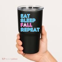 Eat Sleep Fall Repeat Video Game Guys Video Gamer Tumbler thumb 2