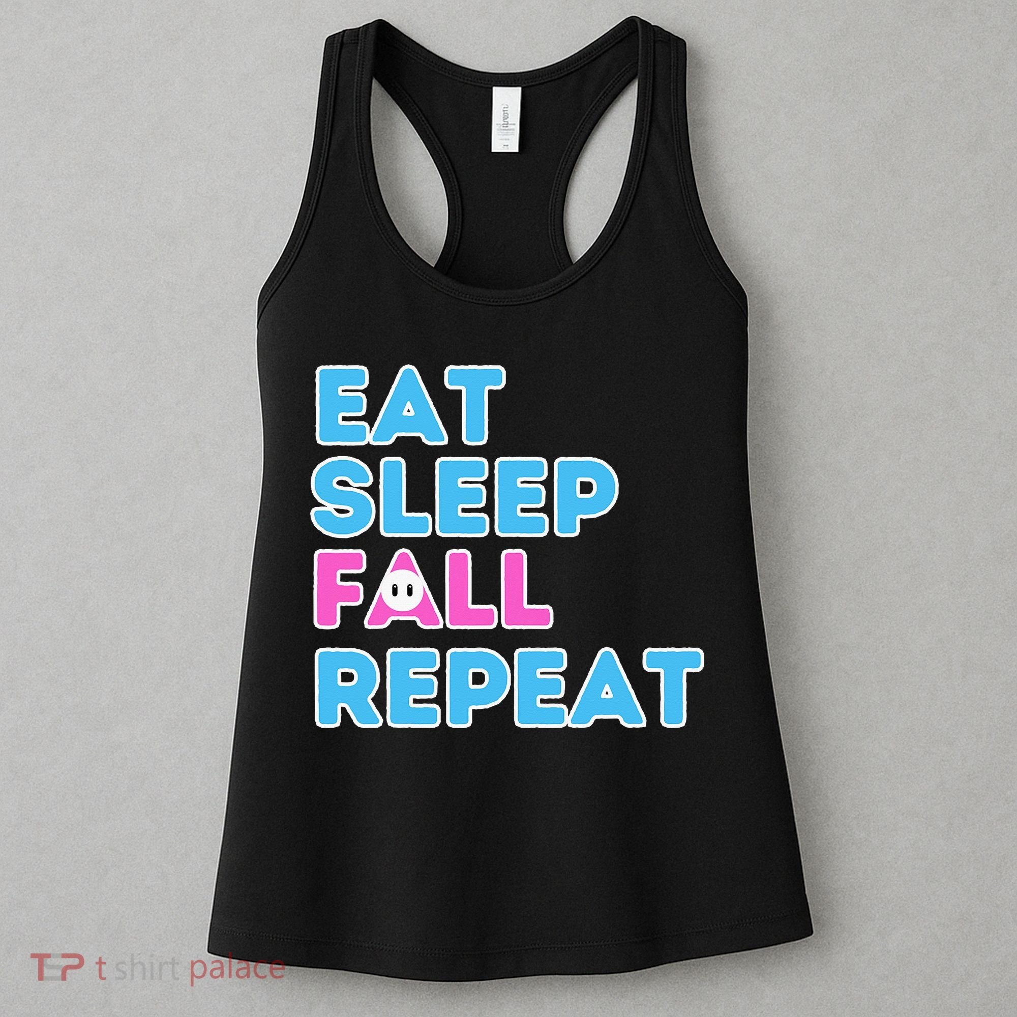 Eat Sleep Fall Repeat Video Game Guys Video Gamer Women's Tank Top