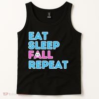 Eat Sleep Fall Repeat Video Game Guys Video Gamer Tank Top thumb 2