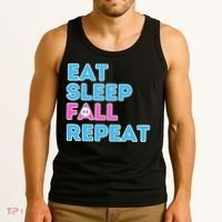 Eat Sleep Fall Repeat Video Game Guys Video Gamer Tank Top thumb 3