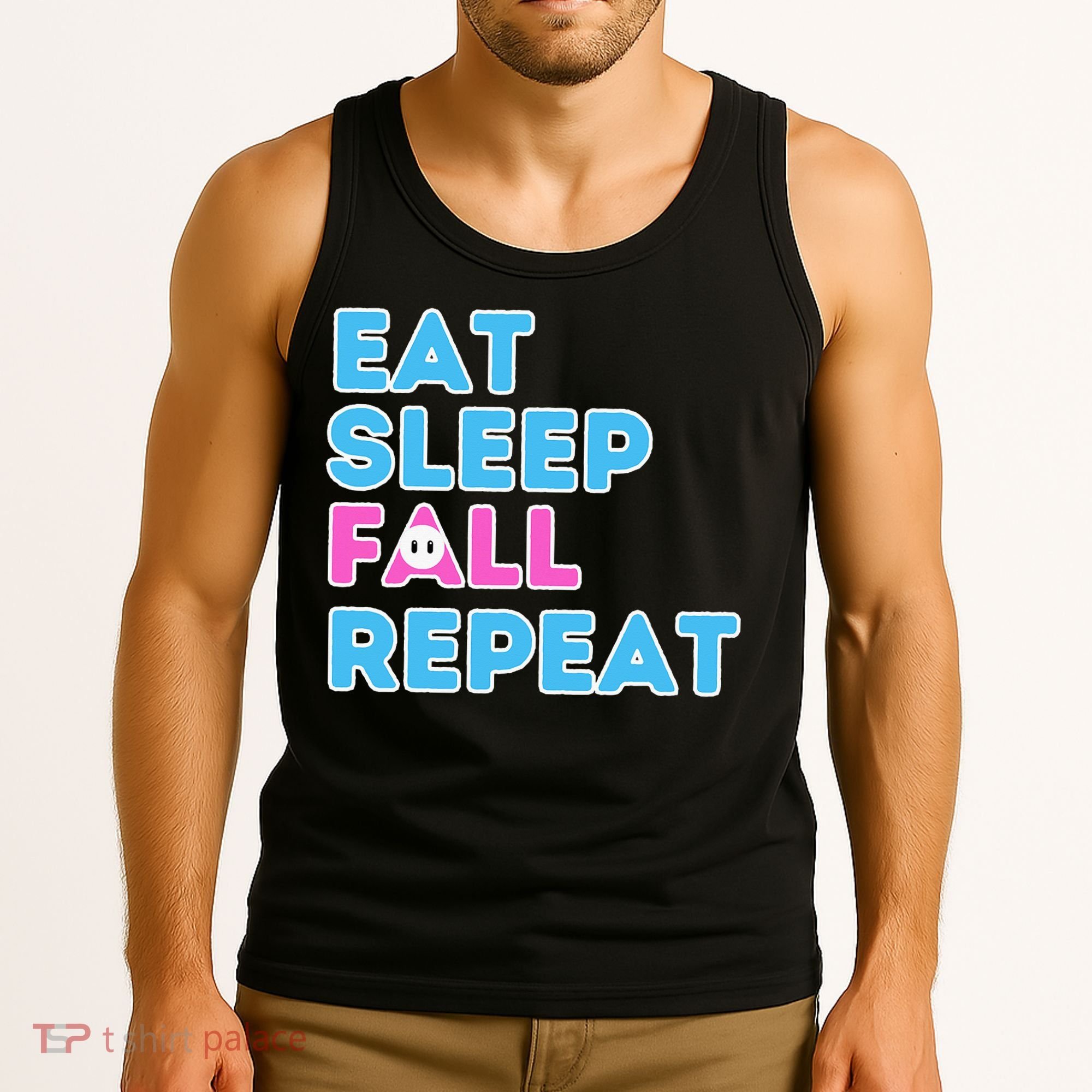 Eat Sleep Fall Repeat Video Game Guys Video Gamer Tank Top