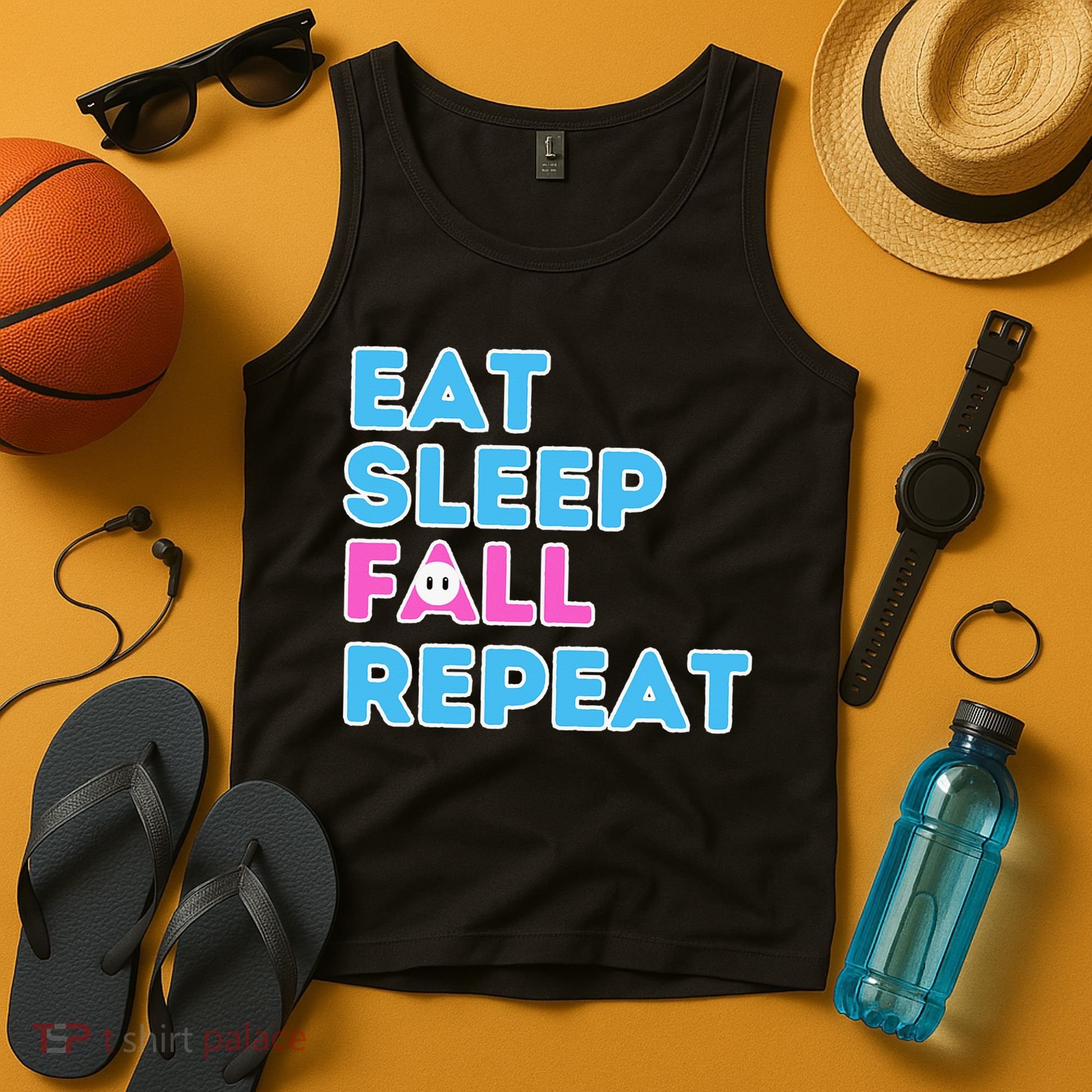 Eat Sleep Fall Repeat Video Game Guys Video Gamer Tank Top
