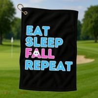 Eat Sleep Fall Repeat Video Game Guys Video Gamer Golf Towel thumb 1