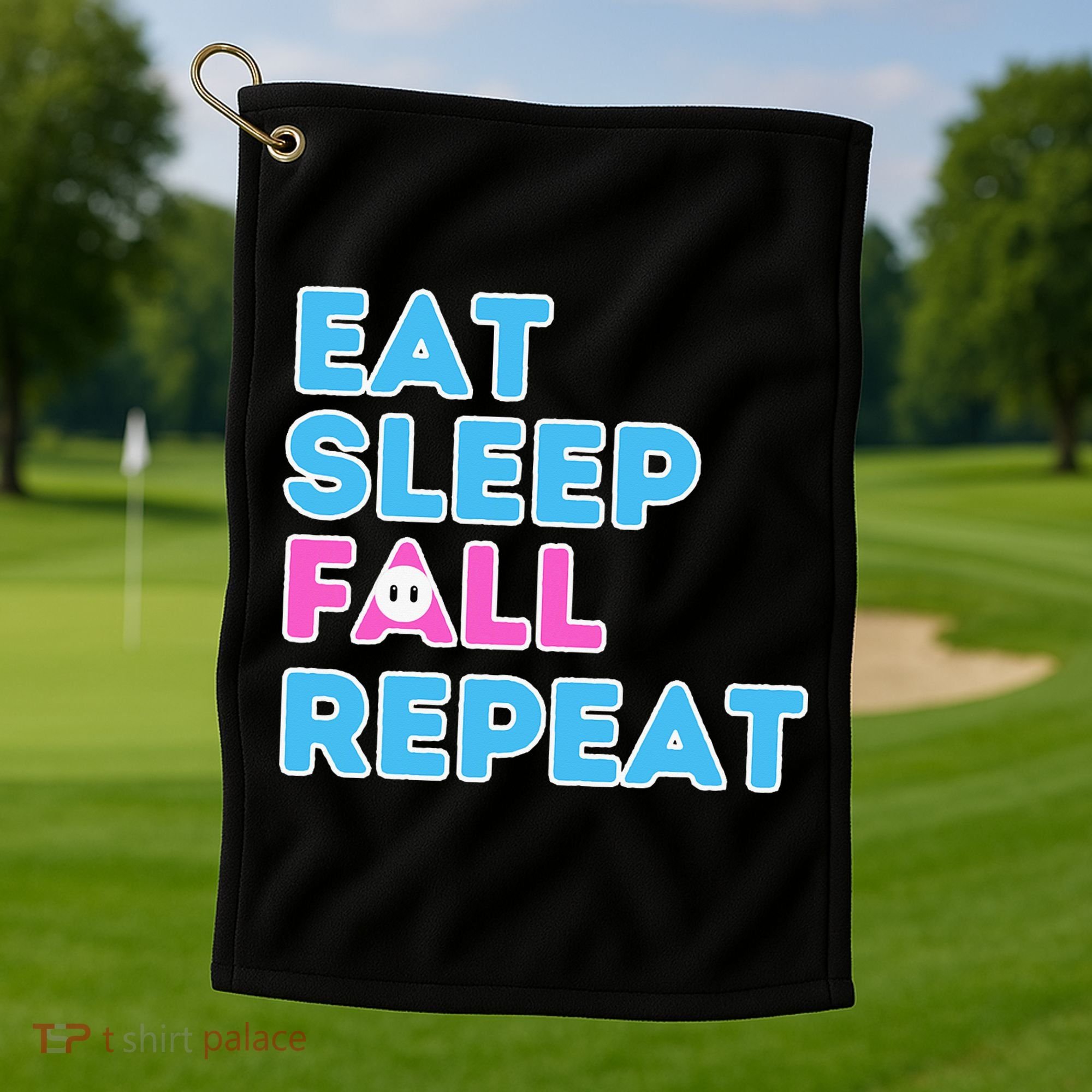 Eat Sleep Fall Repeat Video Game Guys Video Gamer Golf Towel